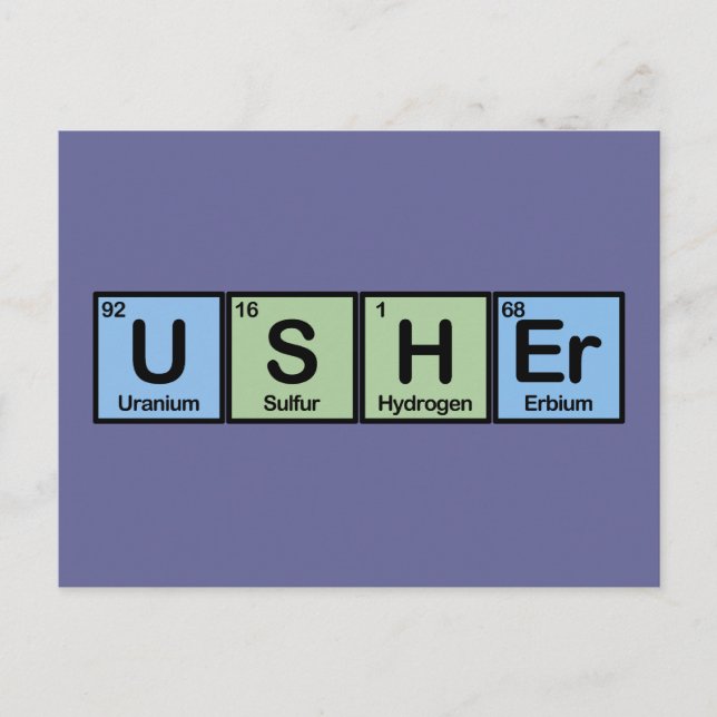 Usher made of Elements Postcard (Front)