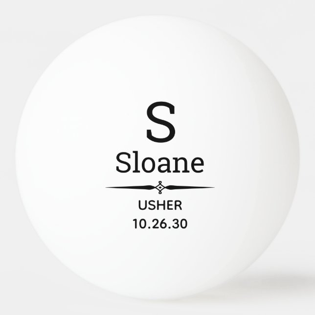 Usher Monogrammed Ping Pong Ball (Front)