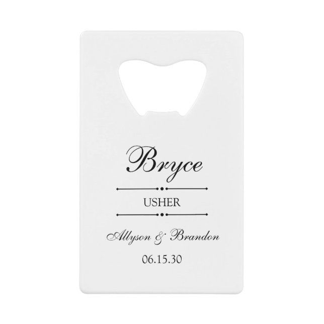 Usher Personalized Credit Card Bottle Opener (Front)