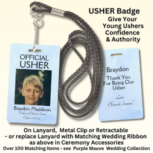 USHER Photo Official Badge Blue Peony