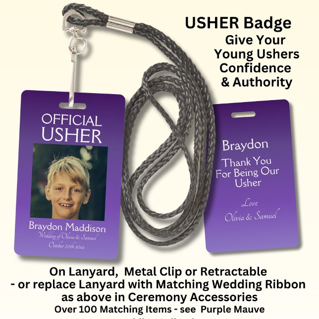 USHER Photo Official Badge Purple Mauve (Creator Uploaded)