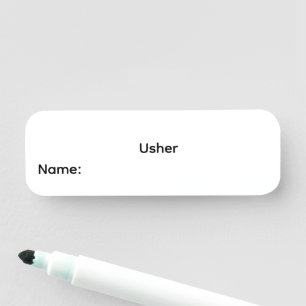 Usher Reusable Dry Erase Name Tag