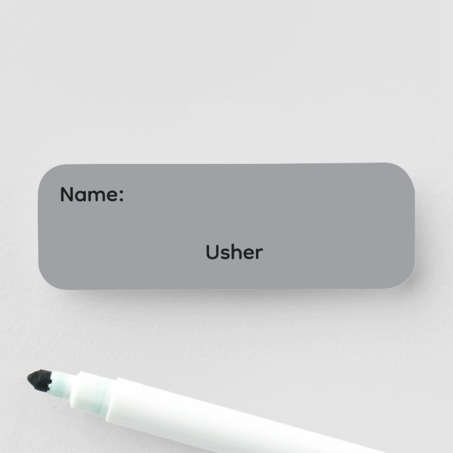 Usher Reusable Dry Erase Name Tag Magnetic (In Situ)