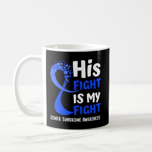 Usher Syndrome Awareness Blue Ribbon Hope Family F Coffee Mug