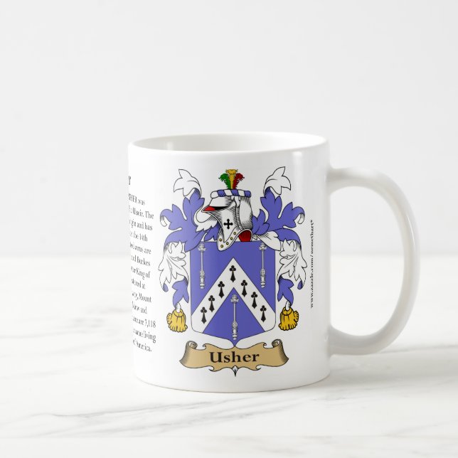 Usher, the Origin, the Meaning and the Crest Coffee Mug (Right)