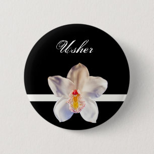 Usher Wedding ID Badge Pinback Button