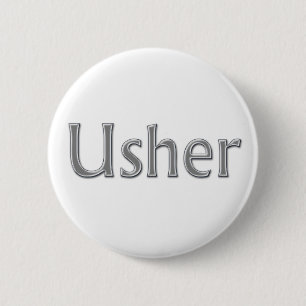 Usher Wedding Party Button