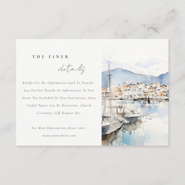 Ushuaia, Argentina Landscape Wedding Detail Enclosure Card (Front)