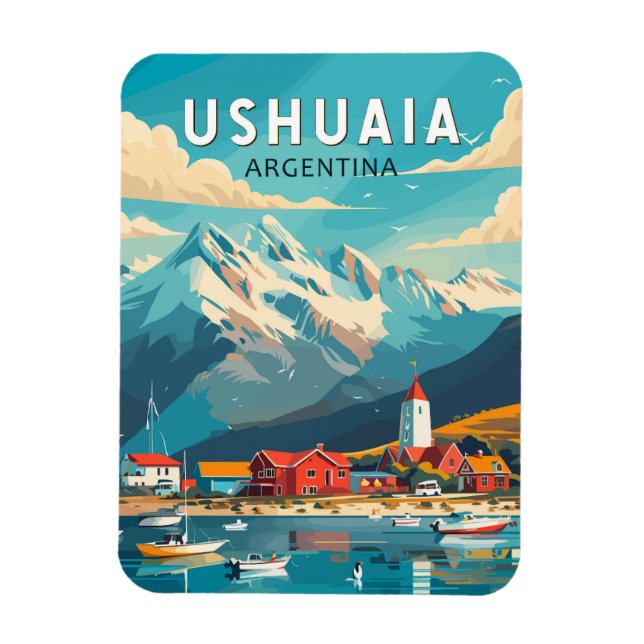Ushuaia Argentina Travel Art Vintage Magnet (Vertical)