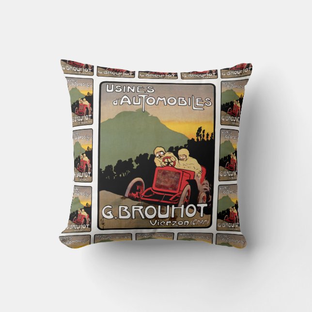 Usines d'Automobiles Throw Pillow (Front)