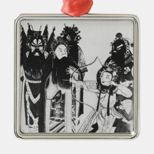 Using a bow at the gate of Yven Metal Ornament