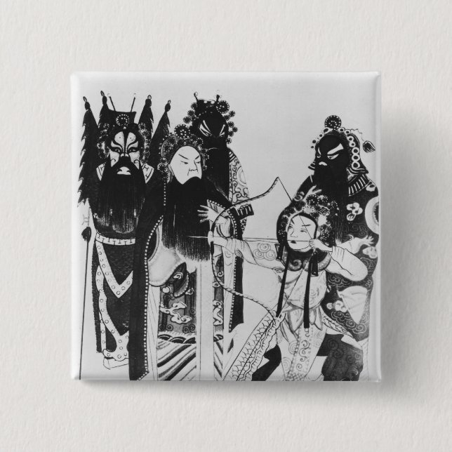 Using a bow at the gate of Yven Pinback Button (Front)