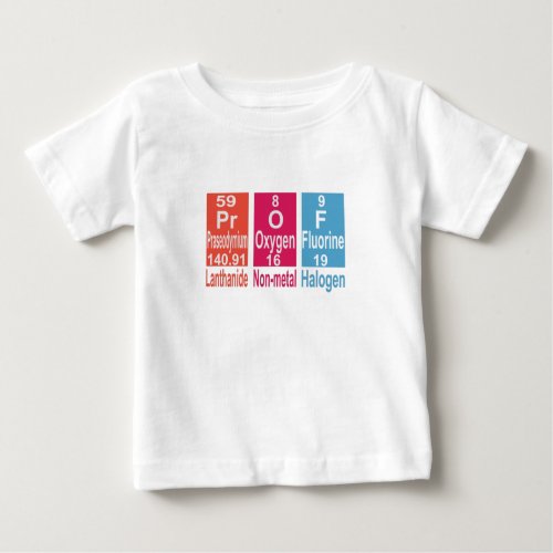 USING ELEMENTS ON THE PERIODIC TABLE TO SPELL PROF BABY T_Shirt