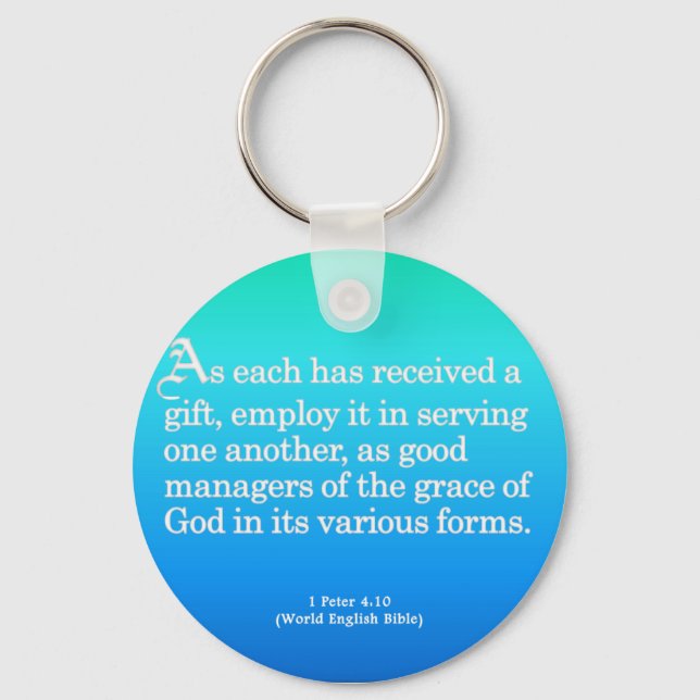 Using Gifts from God 1 Peter 4:10 Keychain (Front)
