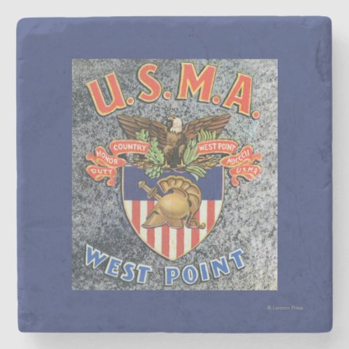 USMA West Point Seal Scene Stone Coaster