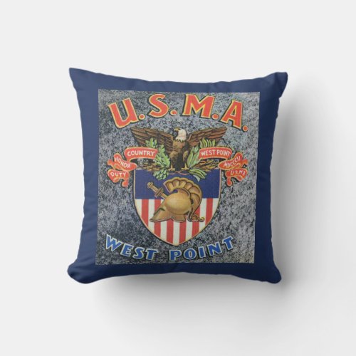 USMA West Point Seal Scene Throw Pillow
