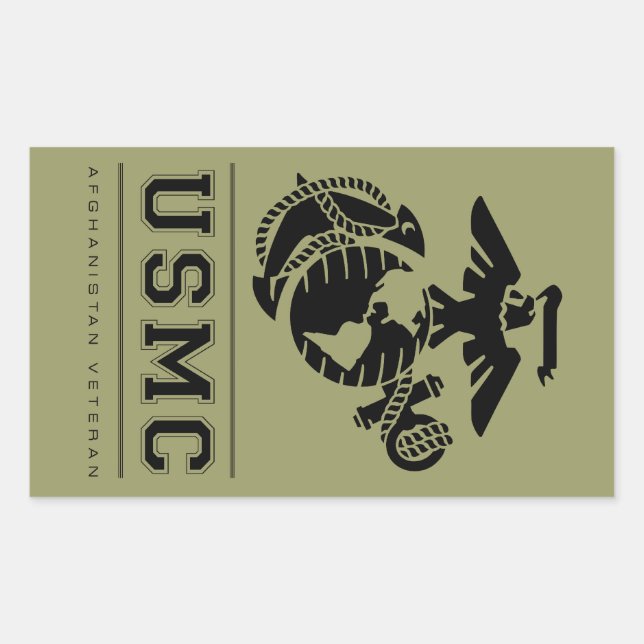 USMC Afghanistan Veteran Rectangular Sticker (Front)