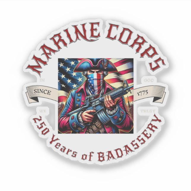 USMC Badassery Vinyl Sticker (Front)