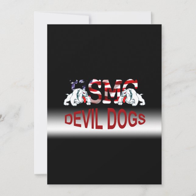 USMC Chesty - Devil Dogs - Customizable Card! Save The Date (Front)