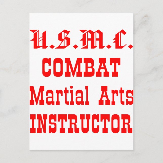 USMC Combat Martial Arts Instructor Postcard (Front)