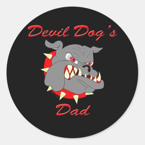 USMC Devil Dogs Dad Classic Round Sticker