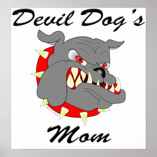 USMC Devil Dogs Mom Poster