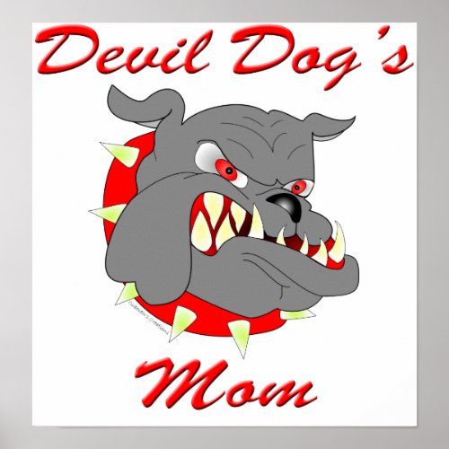 USMC Devil Dogs Mom Poster