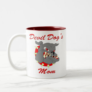 USMC Devil Dog's Mom Two-Tone Coffee Mug