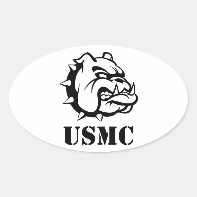 USMC Dog Oval Sticker (Front)