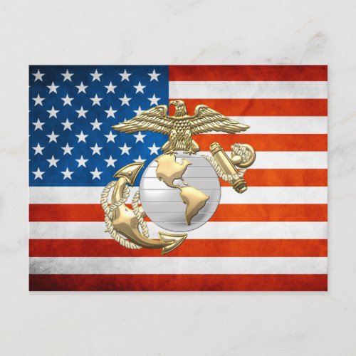 USMC Eagle Globe  Anchor EGA 3D Postcard