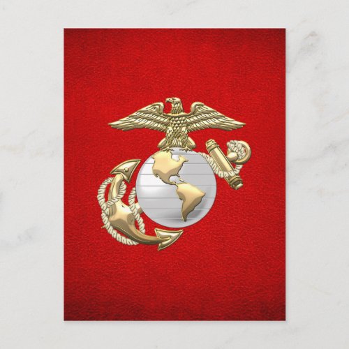 USMC Eagle Globe  Anchor EGA 3D Postcard