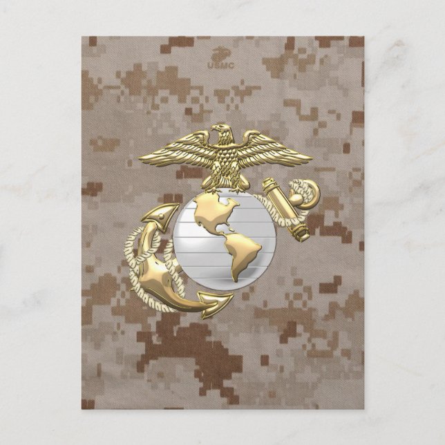 USMC Eagle, Globe & Anchor (EGA) [3D] Postcard (Front)