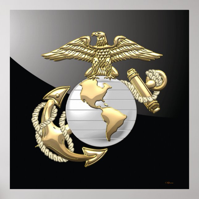 USMC Eagle, Globe & Anchor (EGA) [3D] Poster (Front)