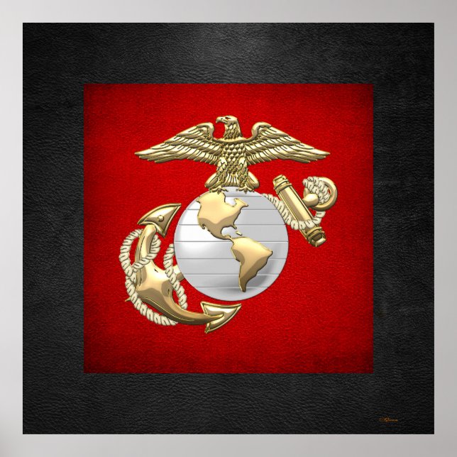 USMC Eagle, Globe & Anchor (EGA) [3D] Poster (Front)