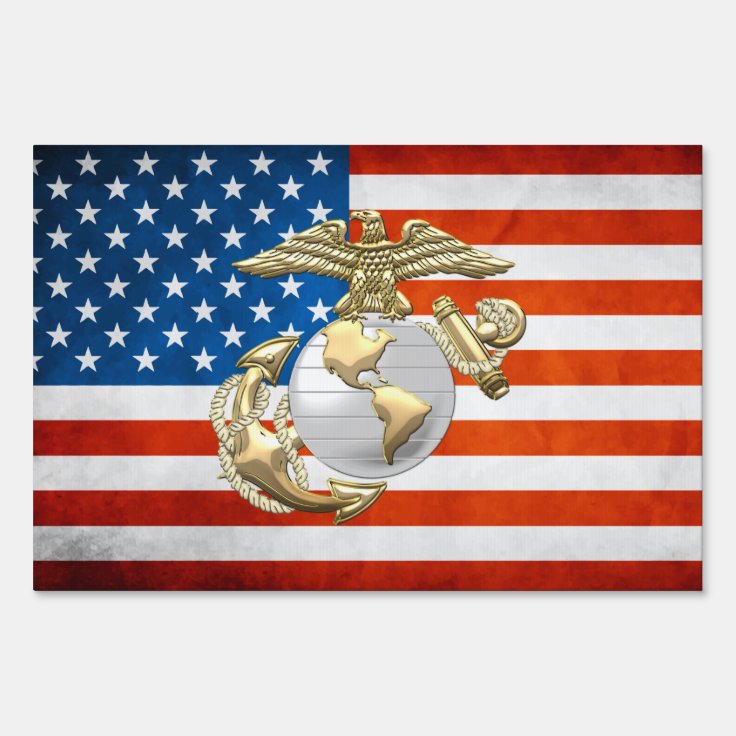 USMC Eagle, Globe & Anchor (EGA) [3D] Sign | Zazzle