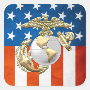 USMC Eagle, Globe & Anchor (EGA) [3D] Square Sticker
