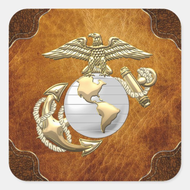 USMC Eagle, Globe & Anchor (EGA) [3D] Square Sticker (Front)
