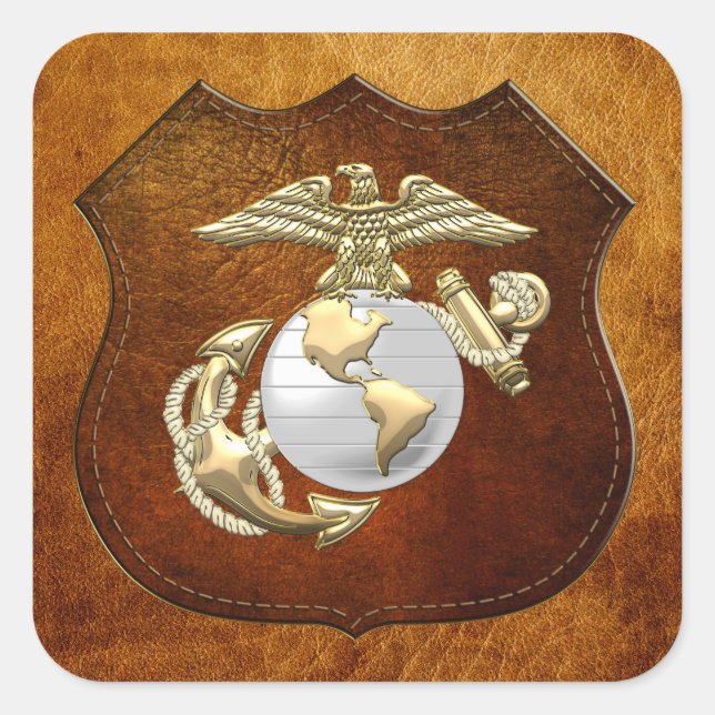 USMC Eagle, Globe & Anchor (EGA) [3D] Square Sticker (Front)