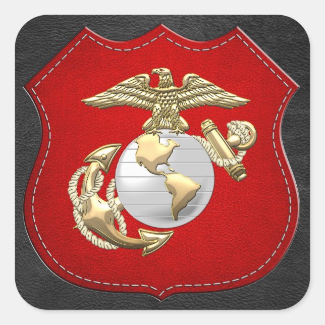 USMC Eagle, Globe & Anchor (EGA) [3D] Square Sticker (Front)