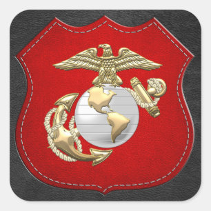 USMC Eagle, Globe & Anchor (EGA) [3D] Square Sticker