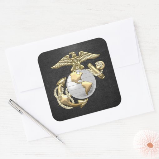 USMC Eagle, Globe & Anchor (EGA) [3D] Square Sticker | Zazzle