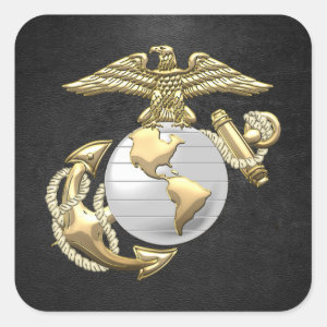 USMC Eagle, Globe & Anchor (EGA) [3D] Square Sticker