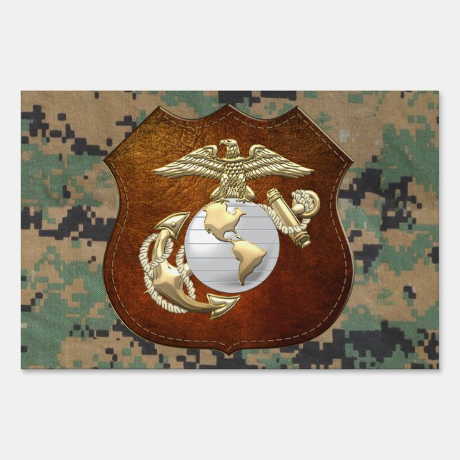 USMC Eagle, Globe & Anchor (EGA) [3D] Yard Sign (Front)