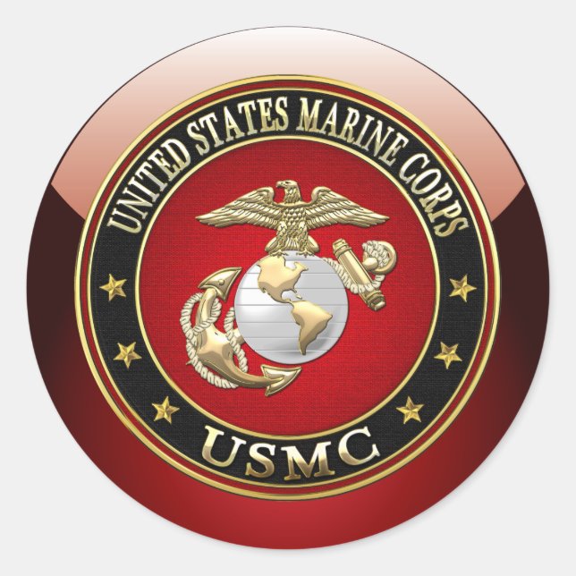 USMC EGA [Special Edition] [3D] Classic Round Sticker (Front)