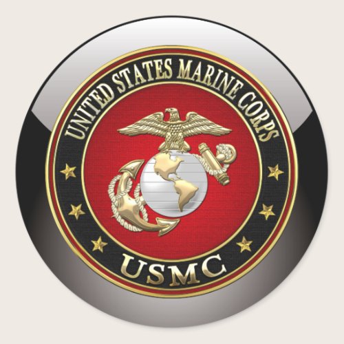 USMC EGA [Special Edition] [3D] Classic Round Sticker