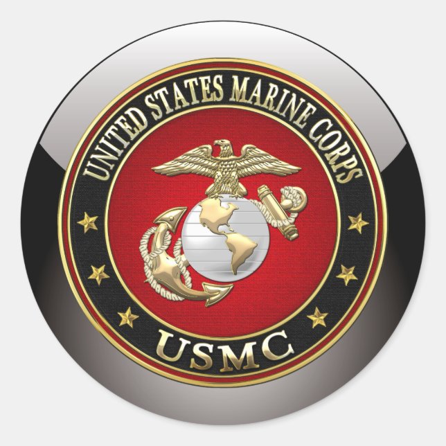 USMC EGA [Special Edition] [3D] Classic Round Sticker (Front)