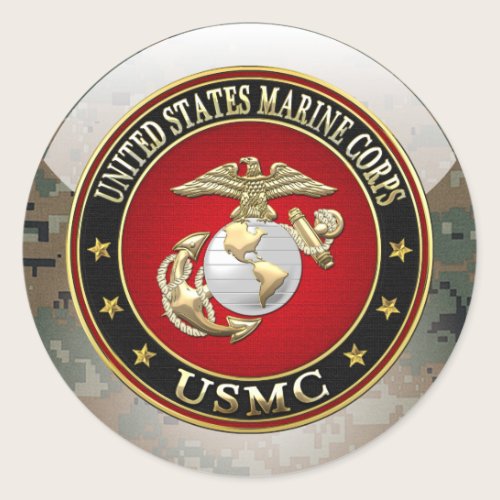 USMC EGA [Special Edition] [3D] Classic Round Sticker