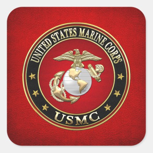 USMC EGA Special Edition 3D Square Sticker