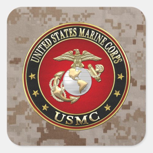 USMC EGA Special Edition 3D Square Sticker