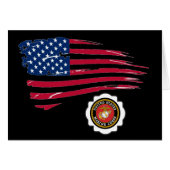 USMC Emblem and U S Flag (Front Horizontal)